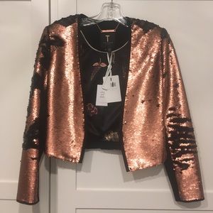 Ted Baker “Zalee” Sequin Crop Jacket